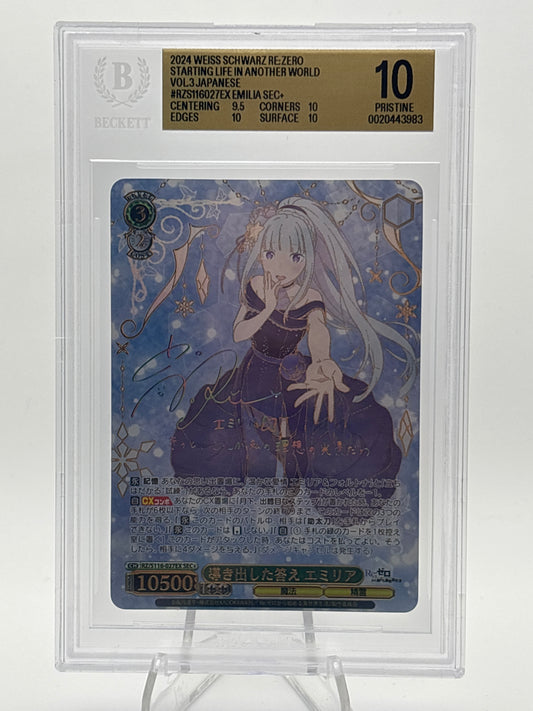 Weiss Schwarz Re:Zero Vol. 3 Emilia | RZ/S116-027EX SEC+ BGS 10