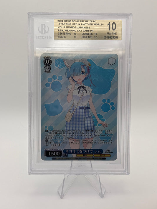BGS 10 Weiss Schwarz Rz/S116-P07 With Cat Ears Rem Pr Promo Re Zero