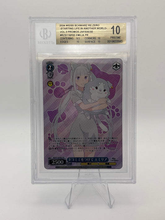 BGS 10 Weiss Schwarz Rz/S116-P05 With Cat Ears Emilia Pr Promo Re Zero