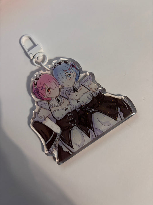 Rem and Ram Keychain