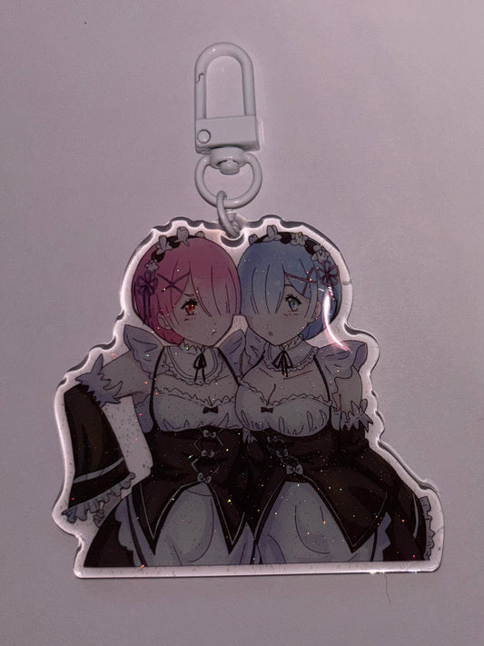 Rem and Ram Keychain