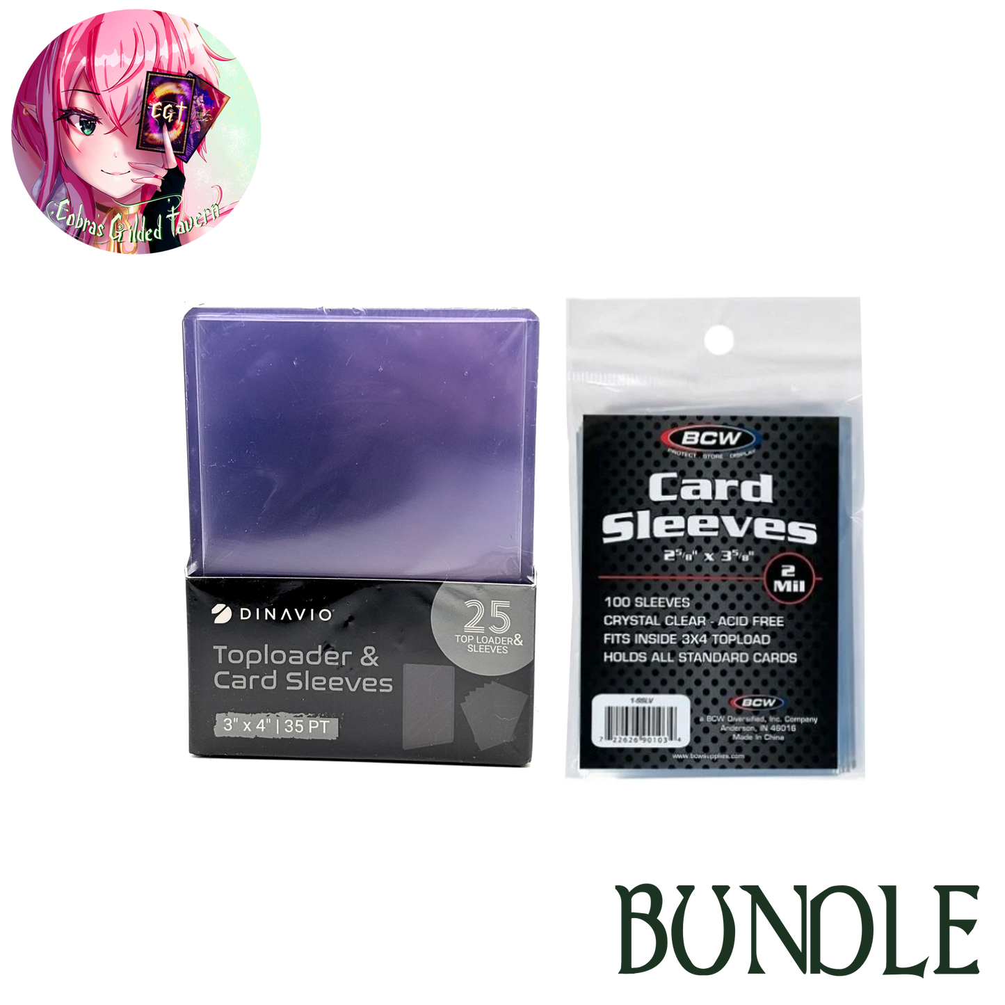 BCW Card Sleeves and Dinavio Toploader Bundle