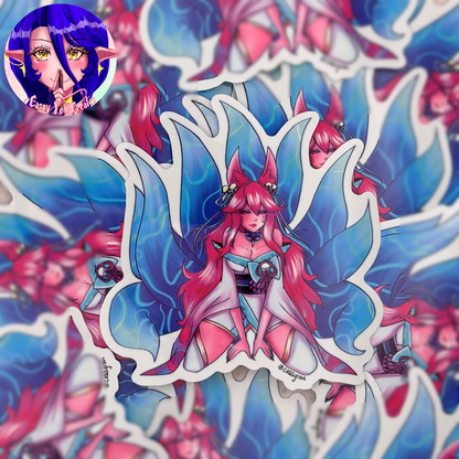 Nine-Tailed Fox Girl Glossy Vinyl Sticker