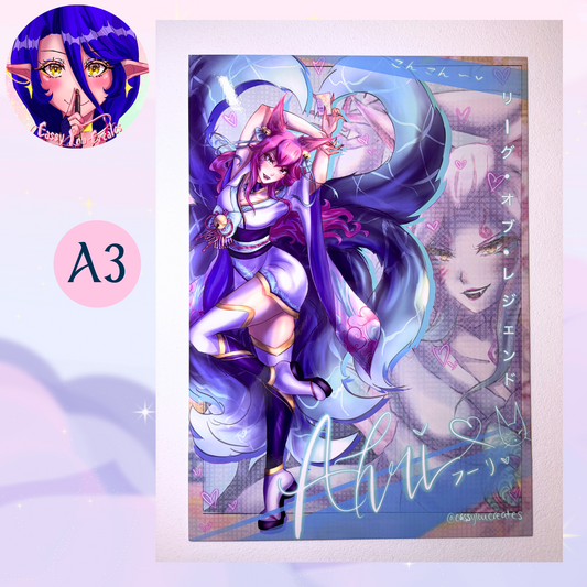 Blue Fox Blossom Spirit Matte/Glossy Print Multiple Sizes