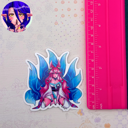 Nine-Tailed Fox Girl Glossy Vinyl Sticker