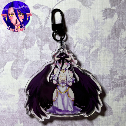 Succubus Girl Glitter Epoxy Keychain