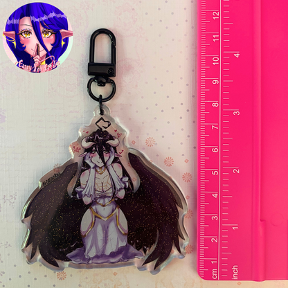 Succubus Girl Glitter Epoxy Keychain