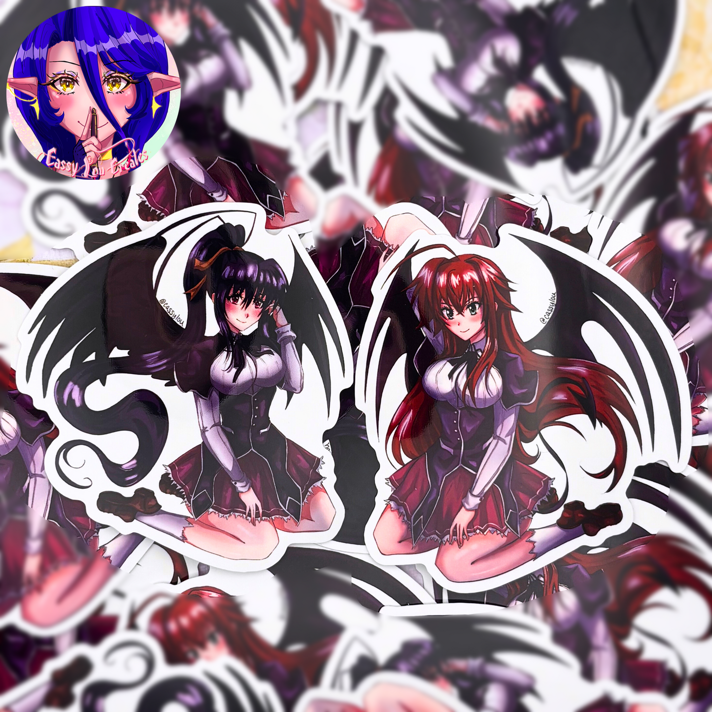 Highschool DxD | Rias and Akeno Glossy Vinyl Stickers
