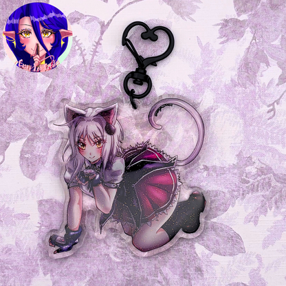 Devil Girls Glitter Epoxy Keychains