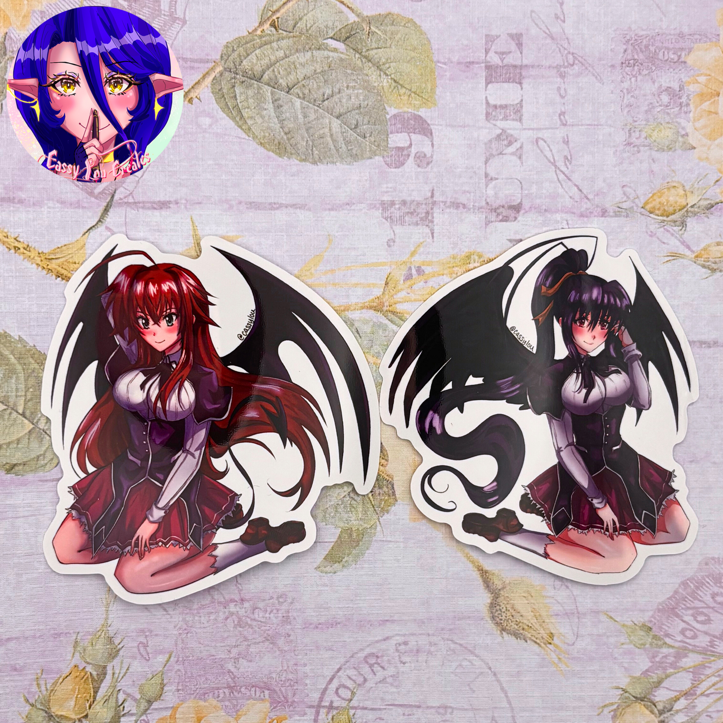 Highschool DxD | Rias and Akeno Glossy Vinyl Stickers