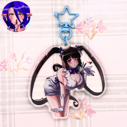Goddess Girl Glitter Epoxy Keychain