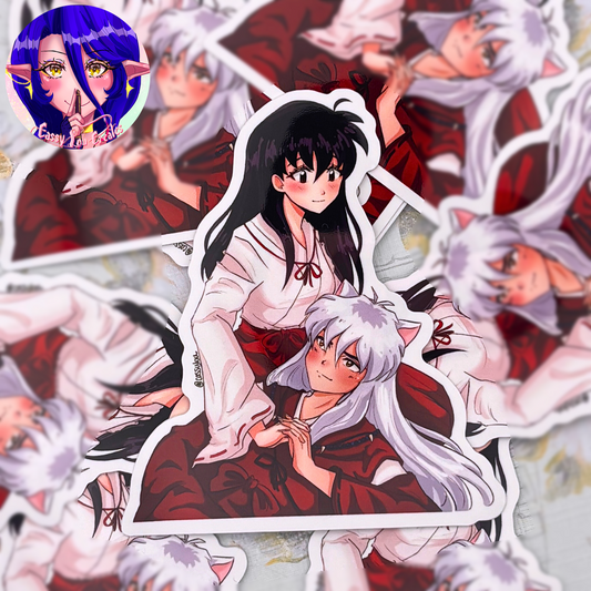 Inuyasha and Kagome Glossy Vinyl Sticker