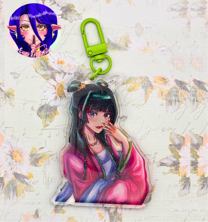 Apothecary Girl Glitter Epoxy Keychain