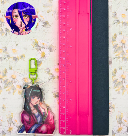 Apothecary Girl Glitter Epoxy Keychain