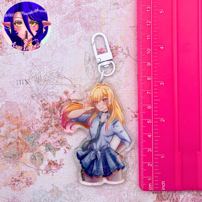 Cosplay Girl Glitter Epoxy Keychain