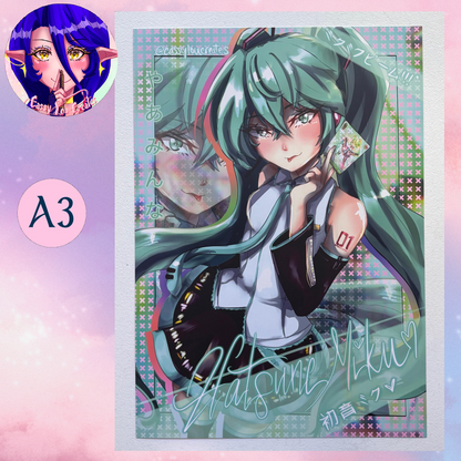 Vocaloid Miku Matte Print Multiple Sizes