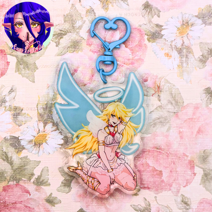 Angel Girls Glitter Epoxy Keychains