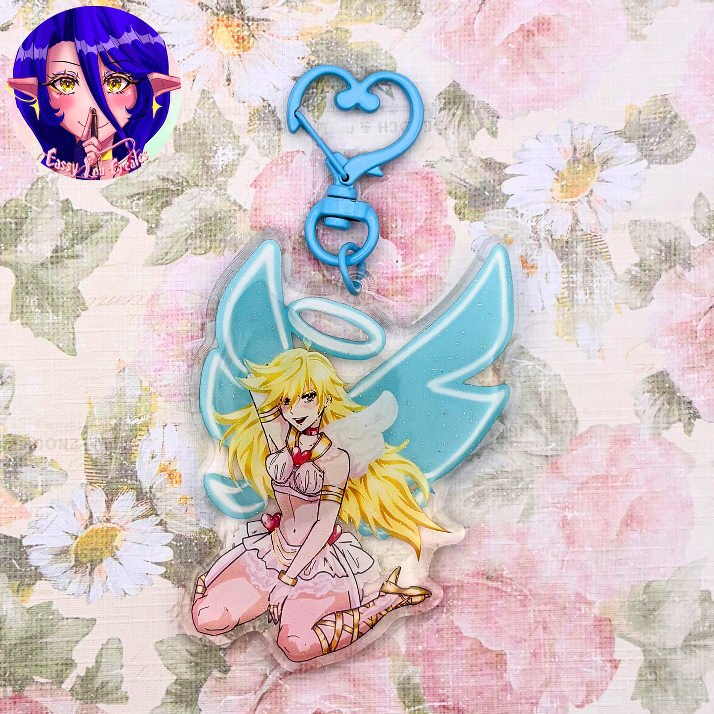 Panty and Stocking Glitter Epoxy Keychains