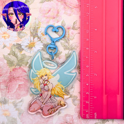 Angel Girls Glitter Epoxy Keychains