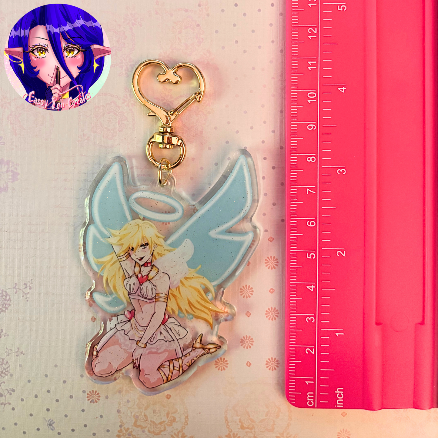 Panty and Stocking Glitter Epoxy Keychains