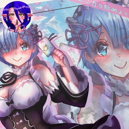 Blue Maid Girl Matte Print Multiple Sizes