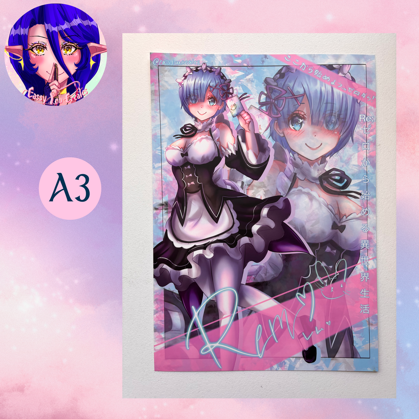 Blue Maid Girl Matte Print Multiple Sizes
