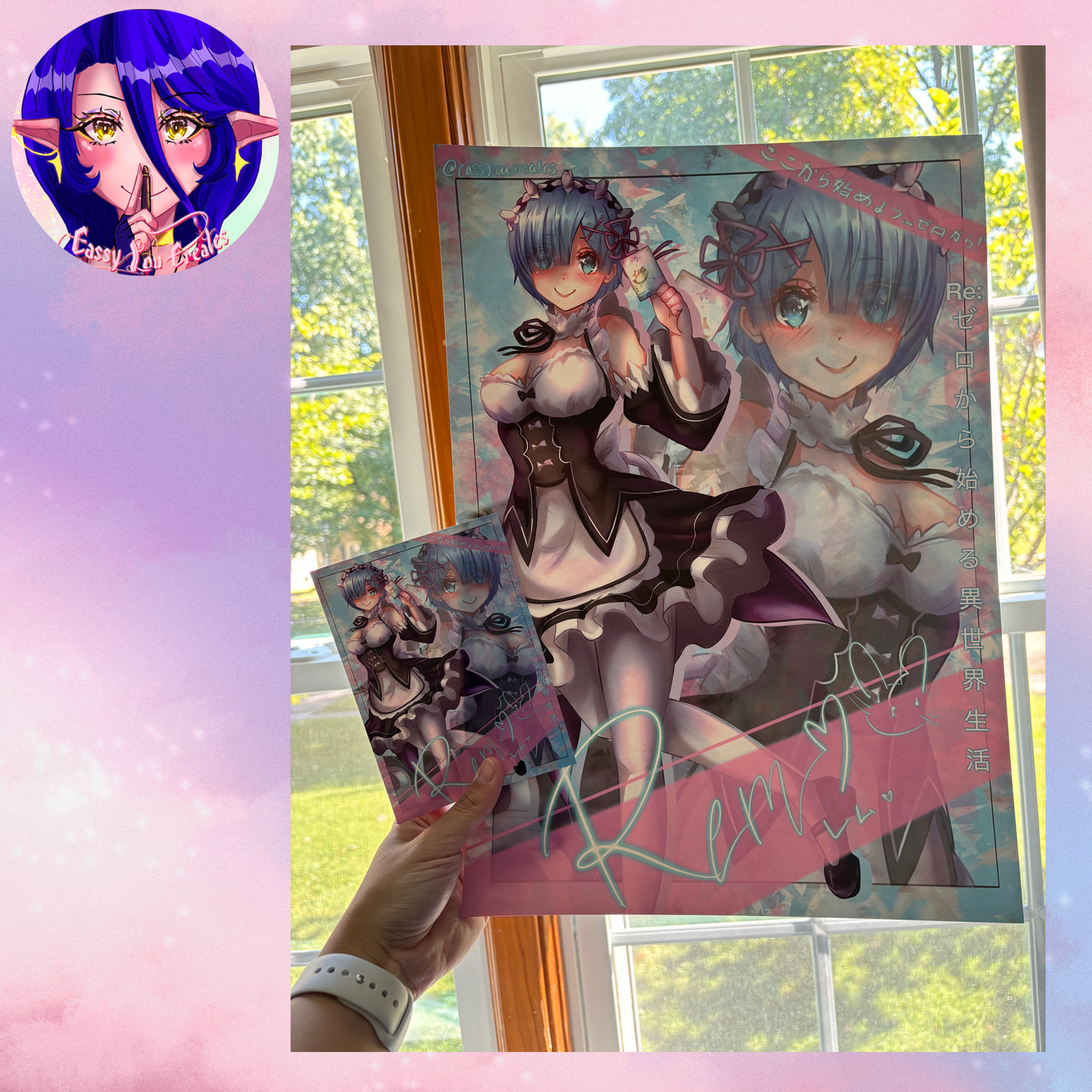 Blue Maid Girl Matte Print Multiple Sizes