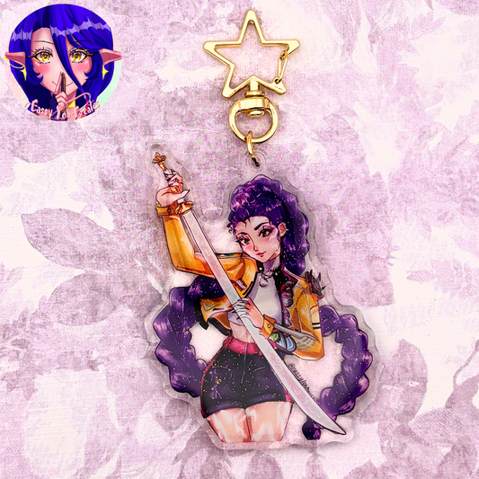 K-Pop Demon Hunters | Rumi, Mira, and Zoey Glitter Epoxy Keychains