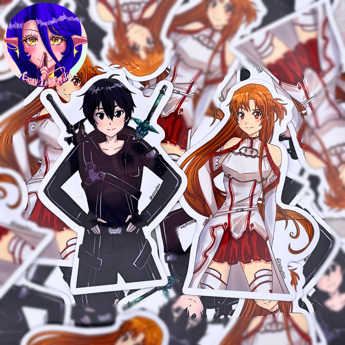 Sword Art Online | Kirito and Asuna Glossy Vinyl Stickers