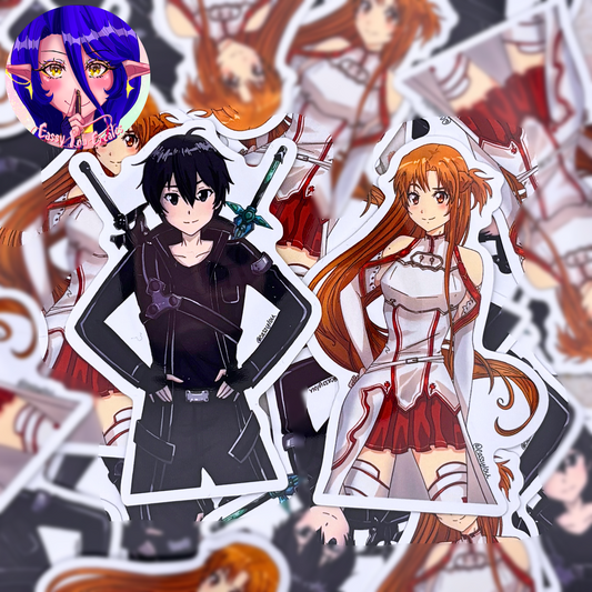Sword Art Online | Kirito and Asuna Glossy Vinyl Stickers