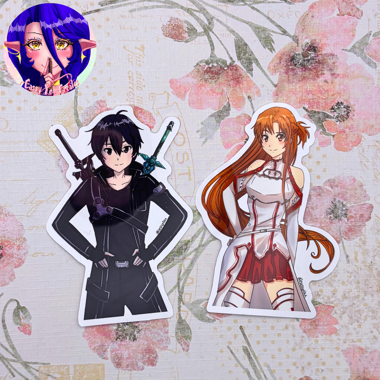 Sword Art Online | Kirito and Asuna Glossy Vinyl Stickers