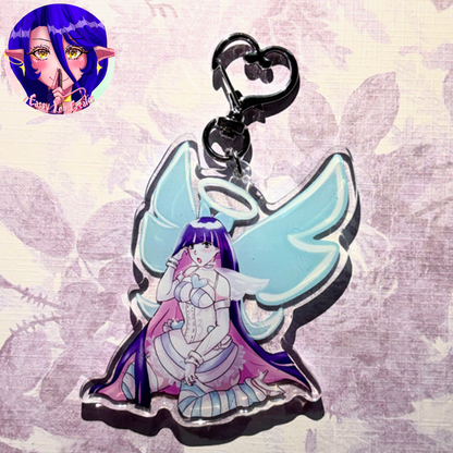 Angel Girls Glitter Epoxy Keychains
