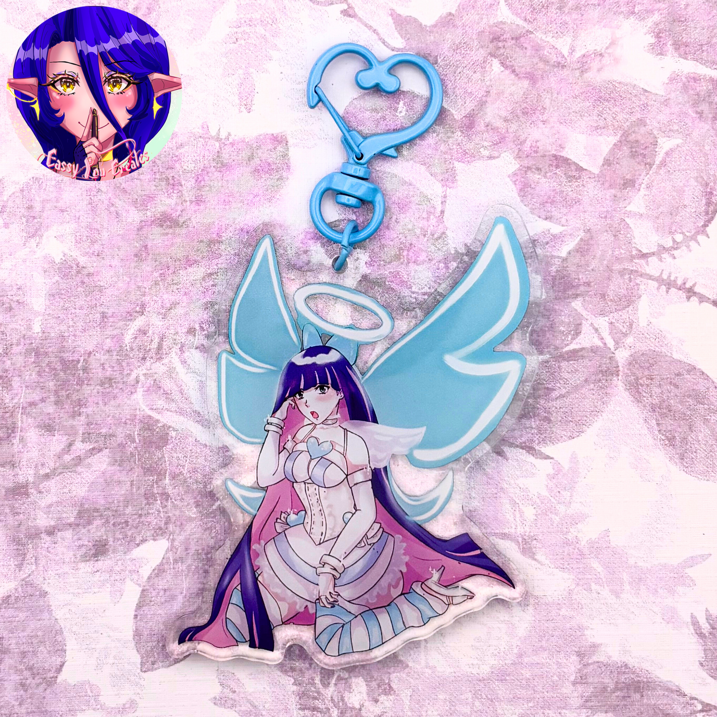 Panty and Stocking Glitter Epoxy Keychains