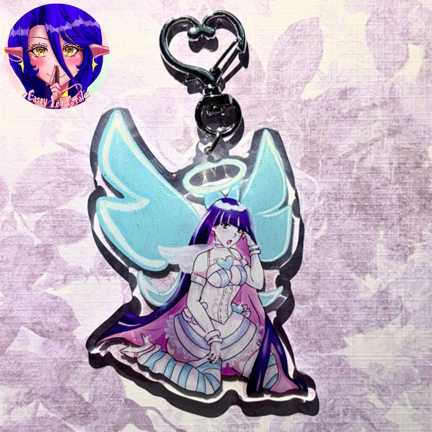 Panty and Stocking Glitter Epoxy Keychains